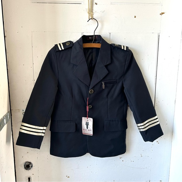 Best Boy Nautical Navy Italy Style Formal Suit Jacket Costume - Picture 4 of 14
